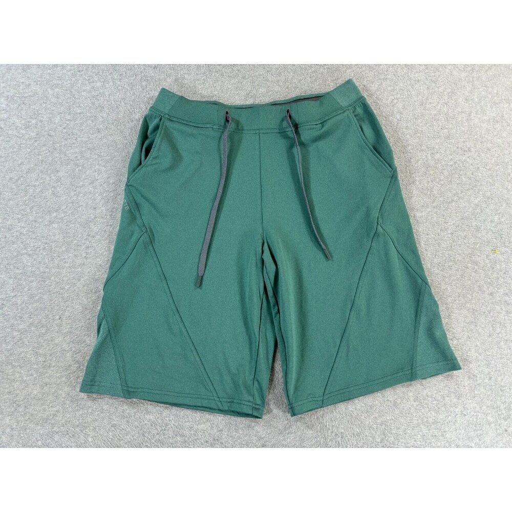 Hylete FLEXION Athletic Shorts (Men's Medium) Green -‎ 11"